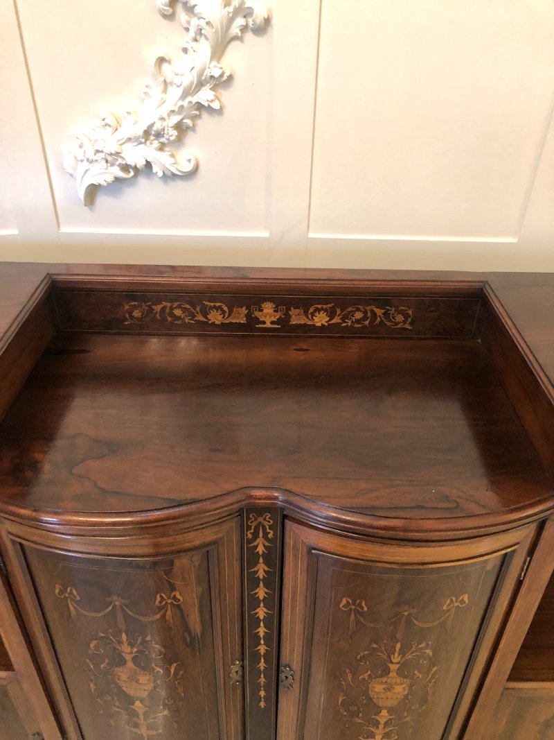 Antique Victorian Inlaid Rosewood Side Cabinet - Image 12